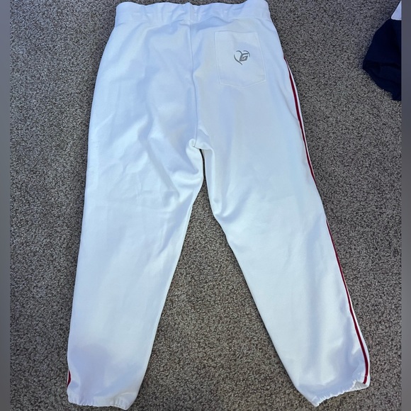 Glove Jaw string, white with red stripe softball pants - Picture 1 of 2